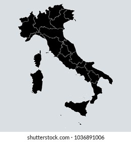 Black Map of Italy