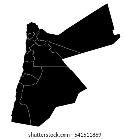 Black map of Jordan