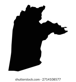 Schwarze Karte von Kandahar einzeln auf weißem Hintergrund. Vektorgrafik