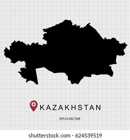 Black map of kazakhstan. Vector illustration eps 10.