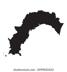 Black map of Kochi prefecture isolated on white background. Vector illustration