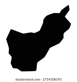 Mapa negro de Kunar aislado sobre fondo blanco. Ilustración vectorial