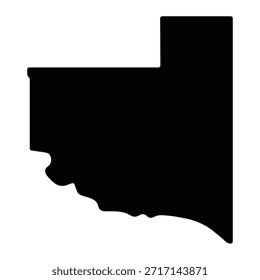 Mapa preto de La Pampa isolado no fundo branco. Ilustração vetorial