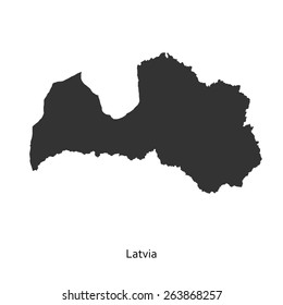 Black map of Latvia for your design, concept Illustration.