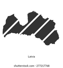 Black map of Latvia for your design, concept Illustration.