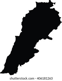 black map of Lebanon