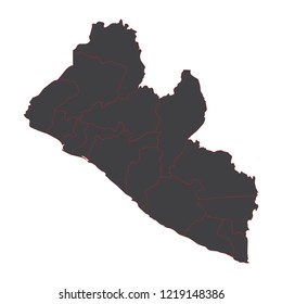 black map of Liberia