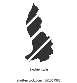 Black map of Liechtenstein for your design, concept Illustration.