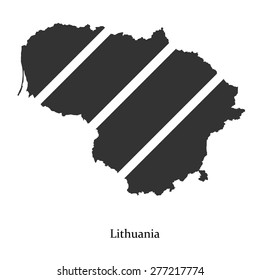 Black map of Lithuania for your design, concept Illustration.