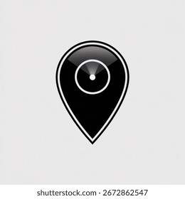 Black map location pointer  icon vector isolated on white background. 