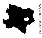Black map of Lower Austria isolated on white background. Vector illustration