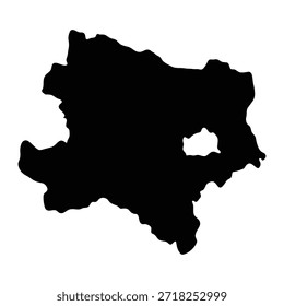 Mapa negro de Baixa Áustria isolado no fundo branco. Ilustração vetorial