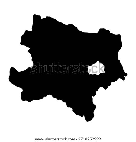 Black map of Lower Austria isolated on white background. Vector illustration