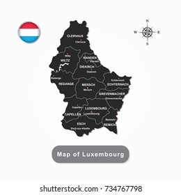 Black map of Luxembourg