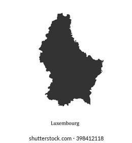 Black map of Luxembourg for your design, concept Illustration.