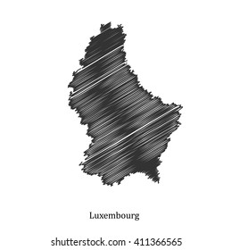 Black map of Luxembourg for your design, concept Illustration.