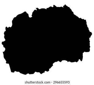 Black map of Macedonia isolated on white background