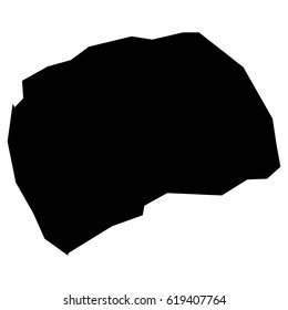 Black map of macedonia with the regions. eps10 illustration.