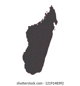 black map of Madagascar