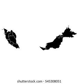 Black map of Malaysia