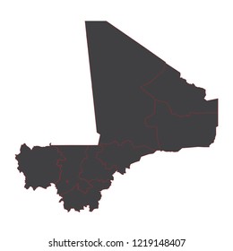 black map of Mali