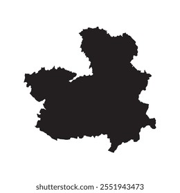 Mapa preto de Castilla-La Manch isolado no fundo branco. Ilustração vetorial