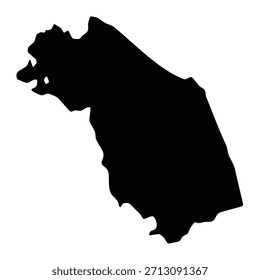 Black map of Marche isolated on white background. Vector illustration