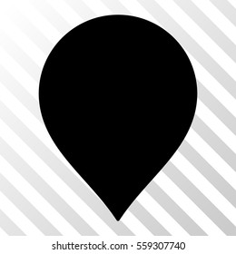 Black Map Marker interface toolbar pictogram. Vector pictogram style is a flat symbol on diagonally hatched transparent background.