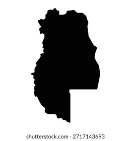 Mapa negro de Mendoza aislado sobre fondo blanco. Ilustración vectorial