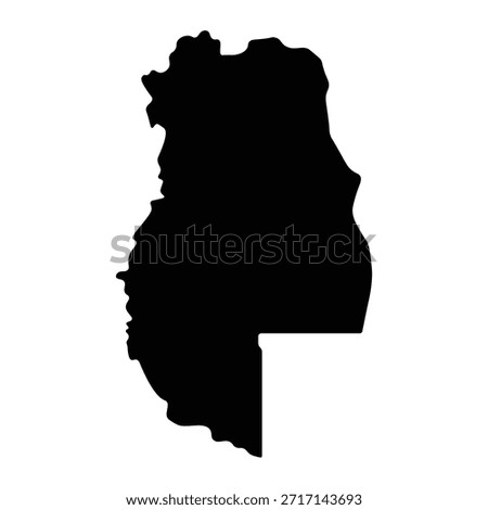 Black map of Mendoza isolated on white background. Vector illustration