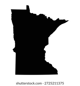 Black map of Minnesota isolated on white background. Vector illustration