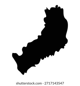 Schwarze Karte von Misiones einzeln auf weißem Hintergrund. Vektorgrafik