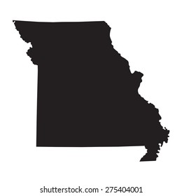 Black Map Of Missouri Map