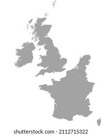 Black Map Of Monaco Within The Gray Map Of Western Europe