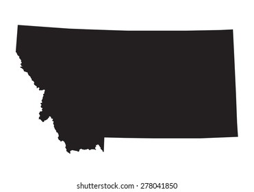 black map of Montana