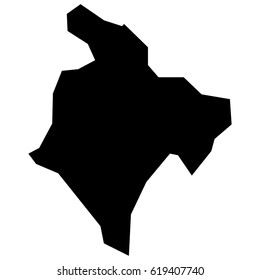Black map of montenegro with the regions. eps10 illustration.