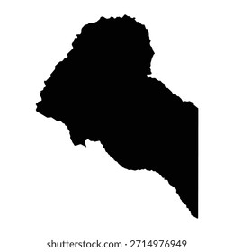 Black map of Moxico isolated on white background. Vector illustration