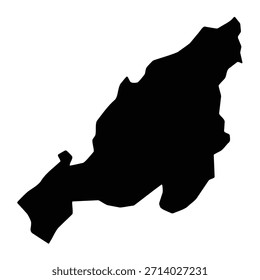 Schwarze Karte von Nagaland einzeln auf weißem Hintergrund. Vektorgrafik