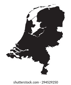 Black Map Of Netherlands