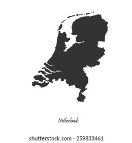 Black map of Netherlands for your design, concept Illustration.