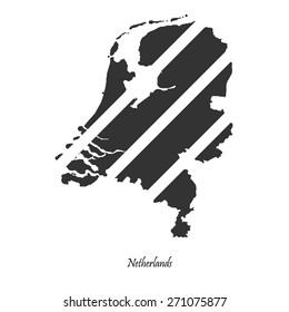 Black map of Netherlands for your design, concept Illustration.