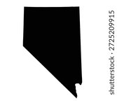 Black map of Nevada isolated on white background. Vector illustration