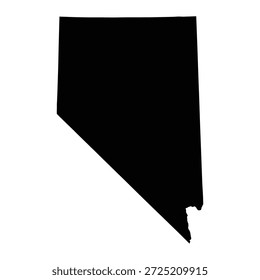 Black map of Nevada isolated on white background. Vector illustration