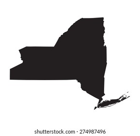black map of New York
