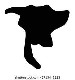 Mapa negro de Nidwalden aislado sobre fondo blanco. Ilustración vectorial