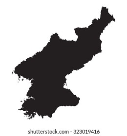 black map of North Korea 