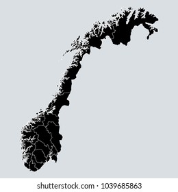 Black map of Norway