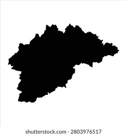 Black map of Novgorod Oblast isolated on white background. Vector illustration