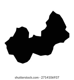 Mapa negro de Nuristán aislado sobre fondo blanco. Ilustración vectorial