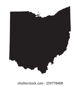 black map of Ohio